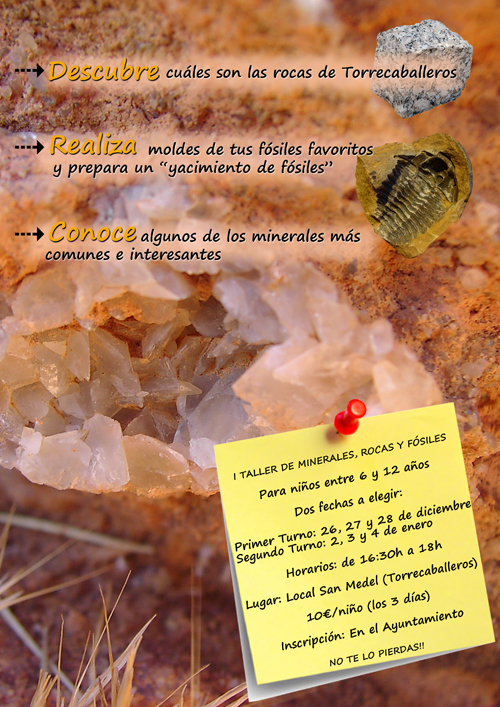 Taller de minerales, rocas y fósiles