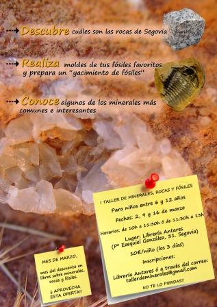 Taller de minerales, rocas y fósiles en Segovia