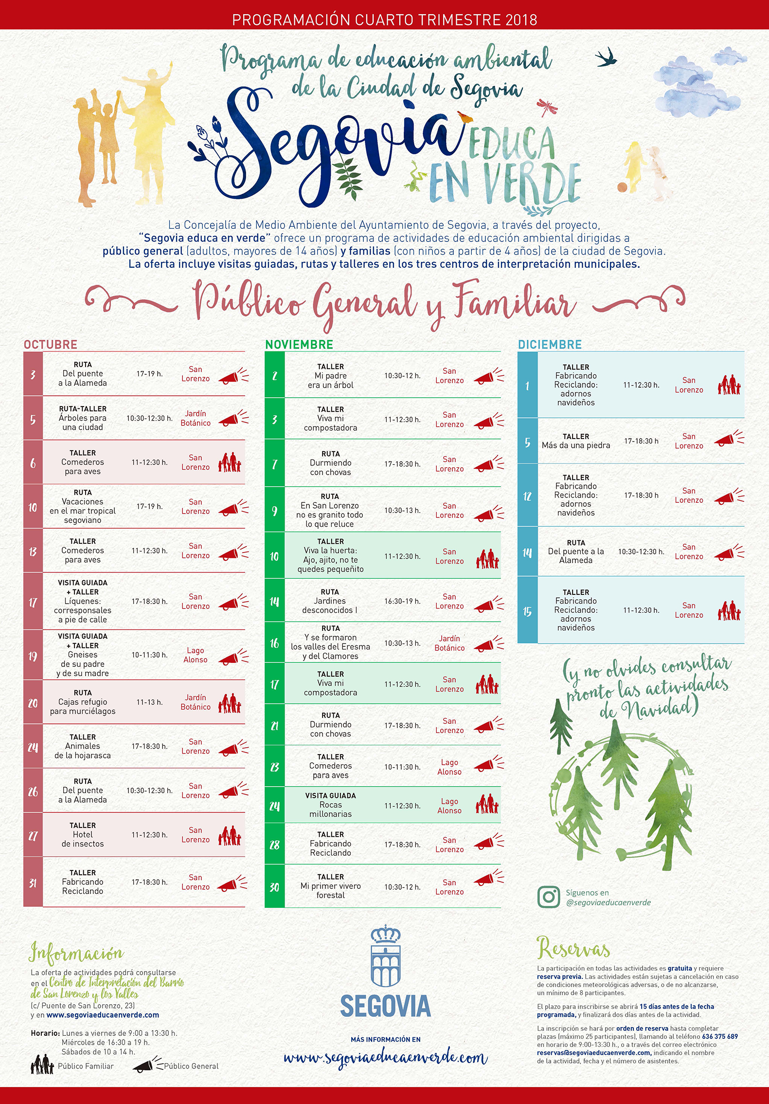 Segovia Educa en Verde – Geoactividades Noviembre y Diciembre 2018